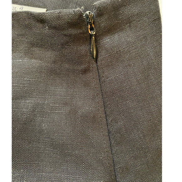 Richard Malcolm Black Linen Multi Color Floral Embroidery Ruffle Pencil Skirt - Picture 8 of 9